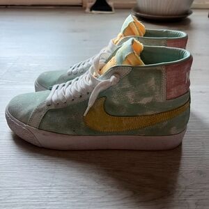 Nike High-Top Sneakers with Yellow Swoosh